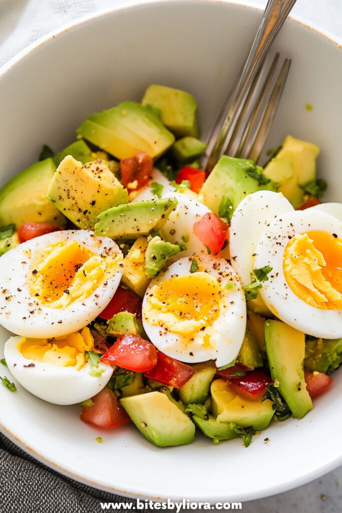 Hard Boiled Egg and Avocado Bowl