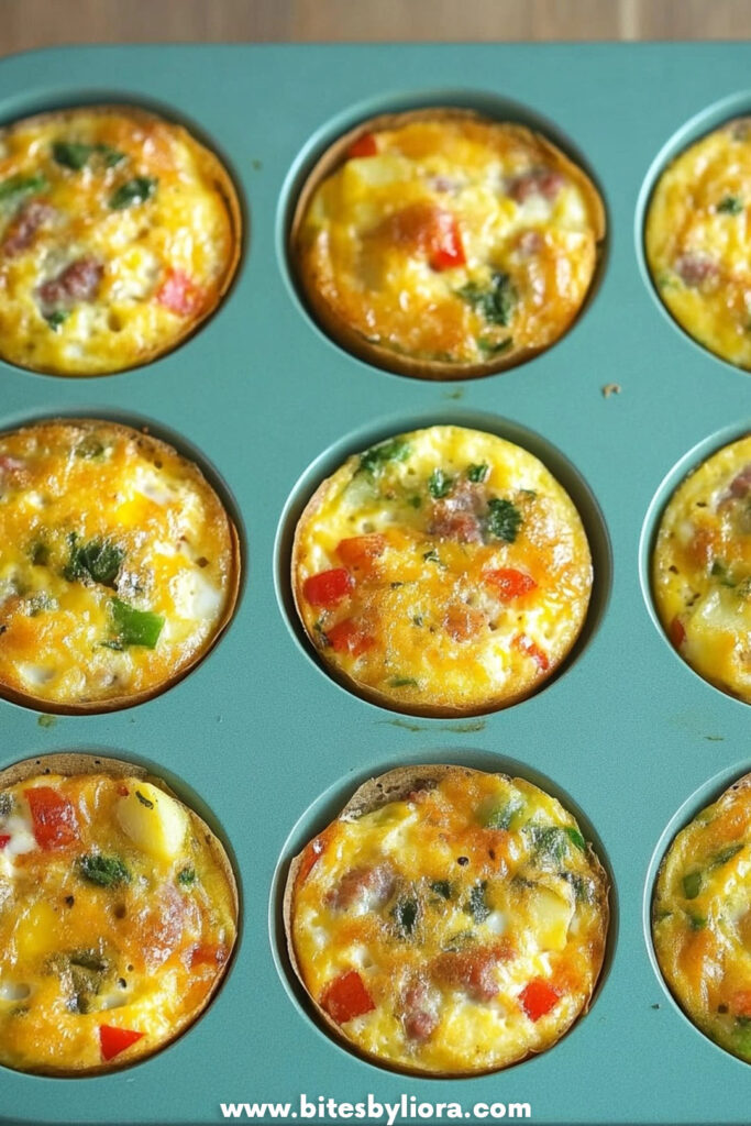 EASY AND DELICIOUS SAUSAGE, EGGS, AND POTATOES FRITTATA MUFFINS