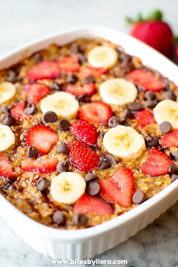 Easy Strawberry Banana Baked Oatmeal