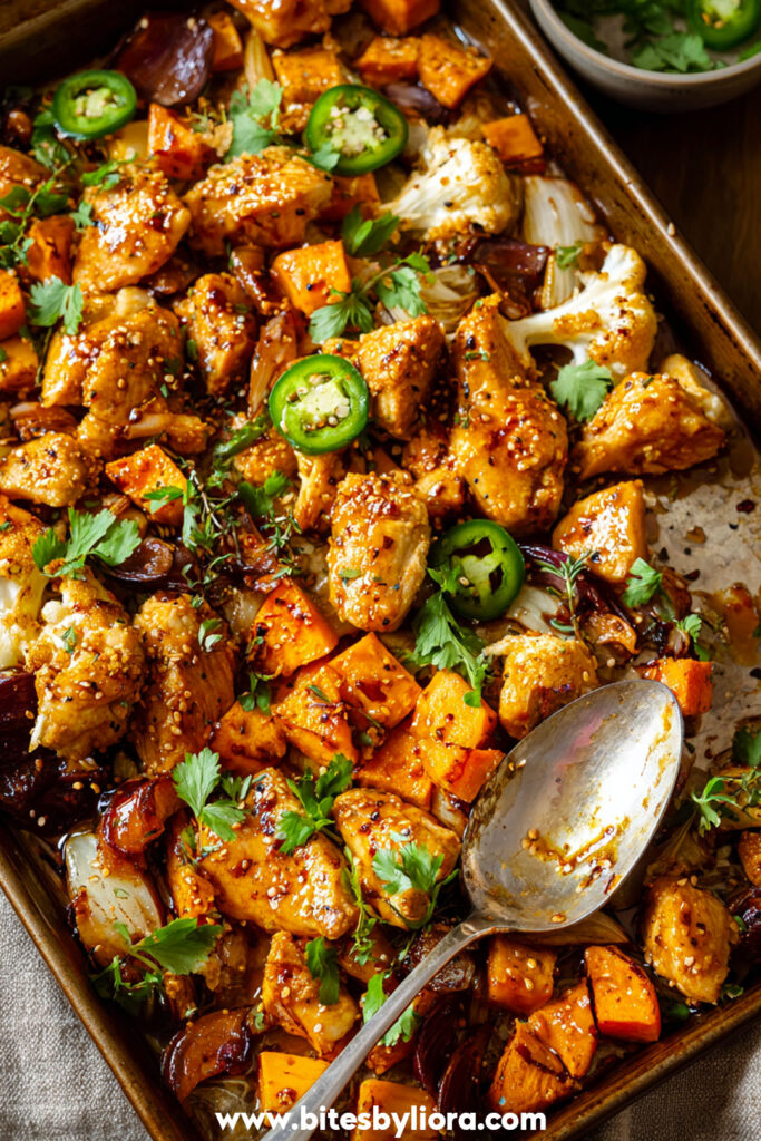 Hot Honey Chicken Sheet Pan Meal