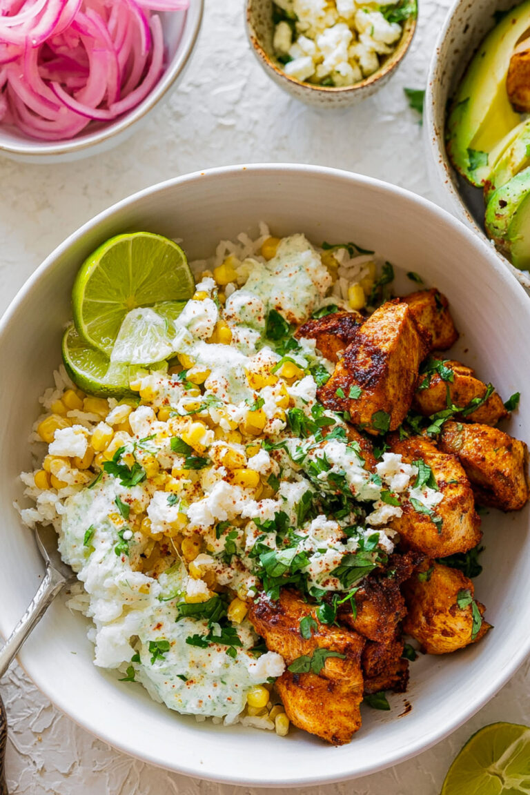Street Corn Chicken Rice Bowls